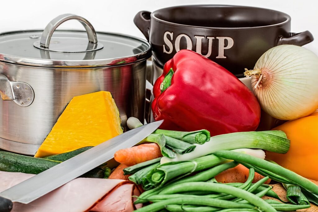 vegetables, pot, cooking, ingredients, preparation, knife, food, healthy, carrot, onion, bowl, diet, recipe, pepper, capsicum, paprika, leek, beans, nutrition, homemade, kitchen, cooking, cooking, cooking, cooking, cooking, food, diet, recipe, kitchen, kitchen, kitchen